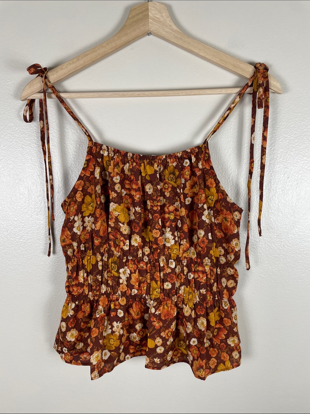 Paper Crane Floral Tie-Shoulder Top. Small